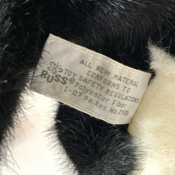 Russ Berrie Checkers Cat Plush Black White Stuffed Animal 10 inch Vintage Kitty - Picture 9 of 9